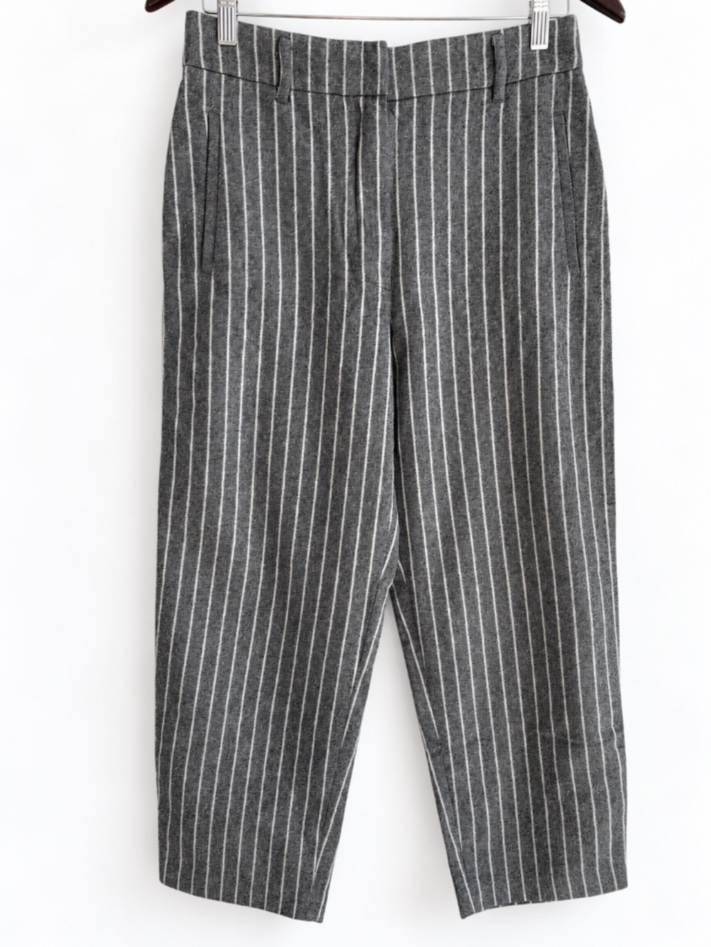 Wilfred wool blended trouser pinstripes gray and white Women's size 8